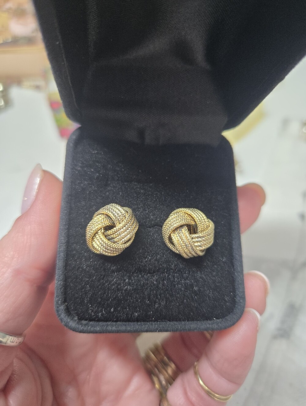 Sterling Silver Gold Knot Stud Earrings - Elegant Women's Jewelry